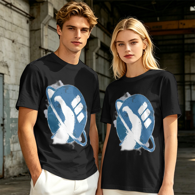 Olive Green T-Shirt with Saturn Fist Graphic Print