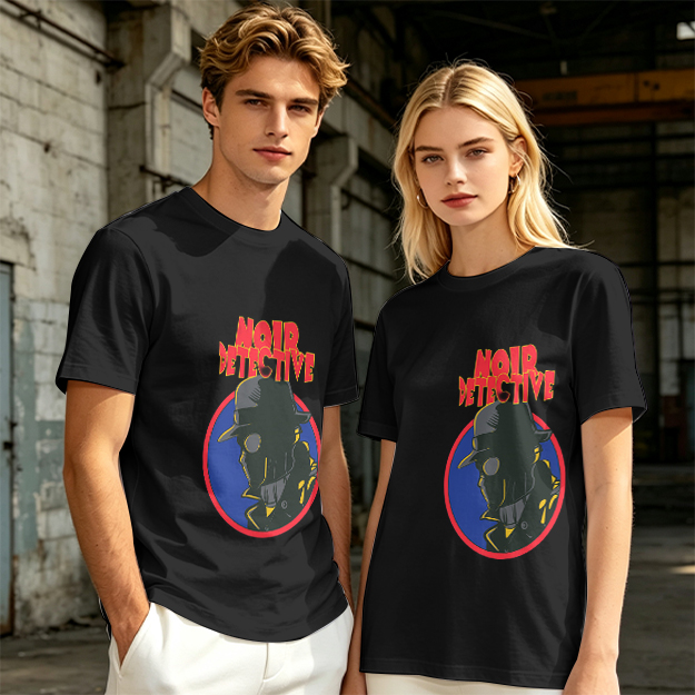 Noir Detective Graphic Olive T-Shirt for Casual Wear