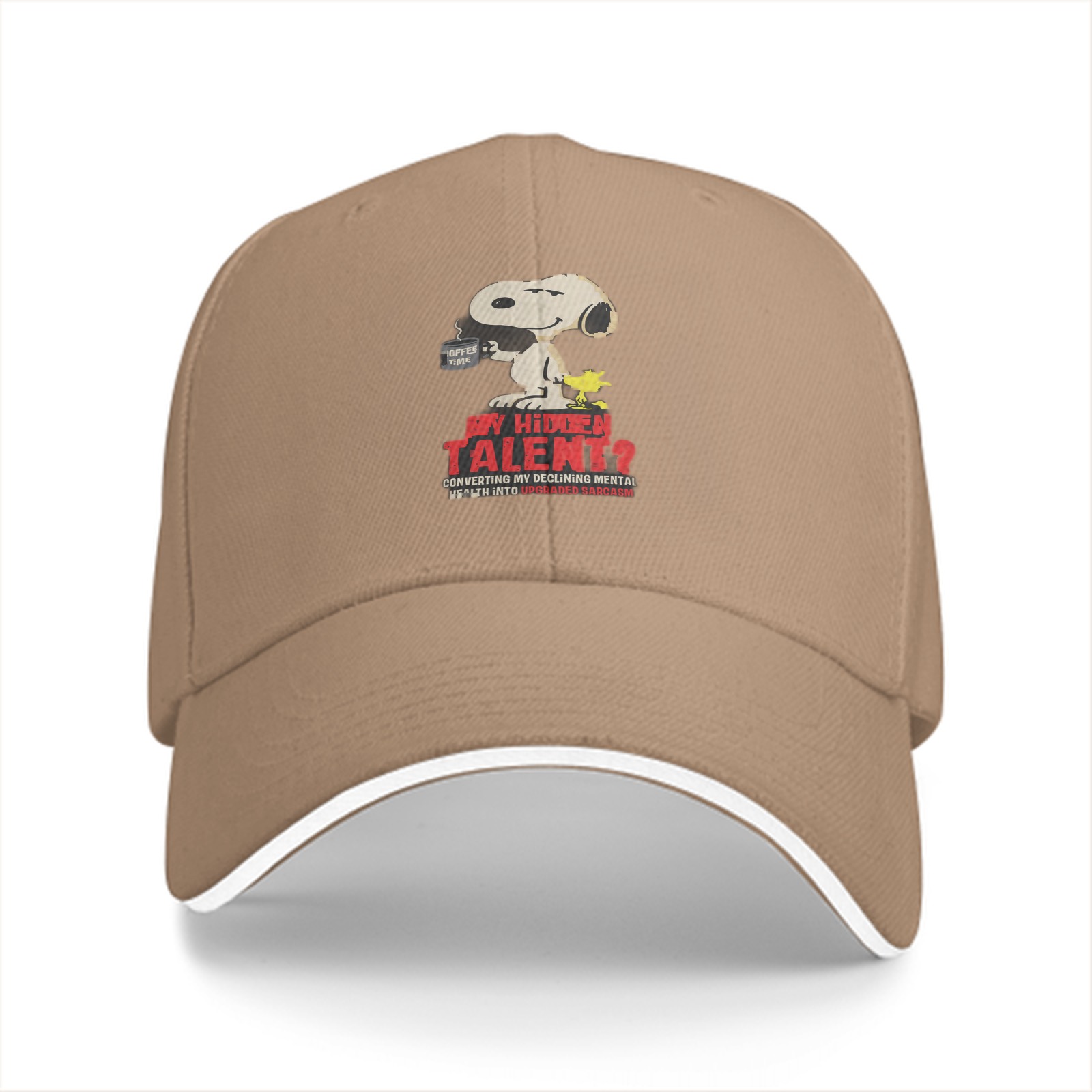Snoopy and Woodstock Hidden Talent Graphic Black Baseball Cap