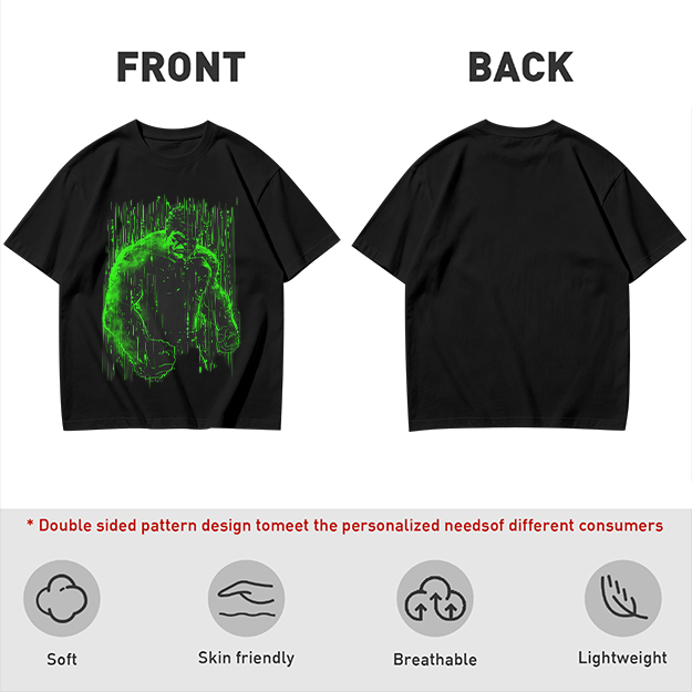 Olive Green T-Shirt With Glowing Green Hulk Graphic Print