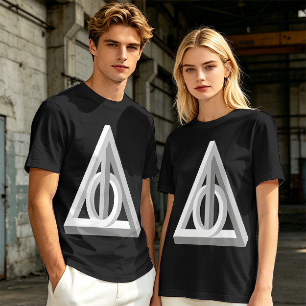 Olive T-shirt with 3D Deathly Hallows Symbol Print