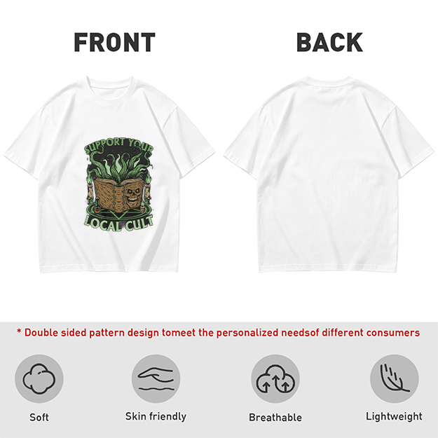Support Your Local Cult Occult Book Graphic T-Shirt