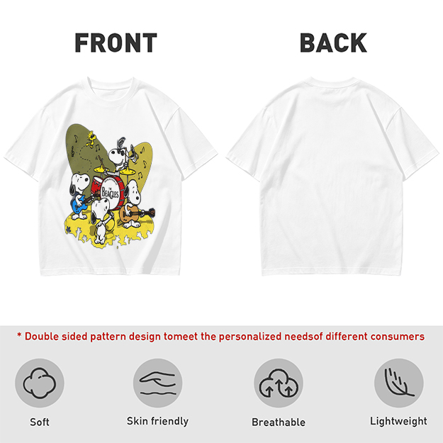 Olive T-Shirt Featuring Snoopy Band Playing Music