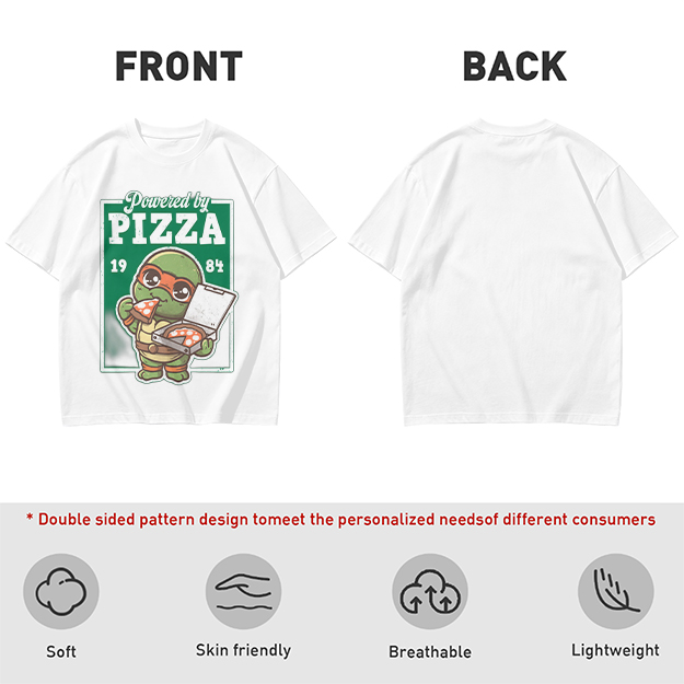 Powered by Pizza 1984 Cute Ninja Turtle T-Shirt