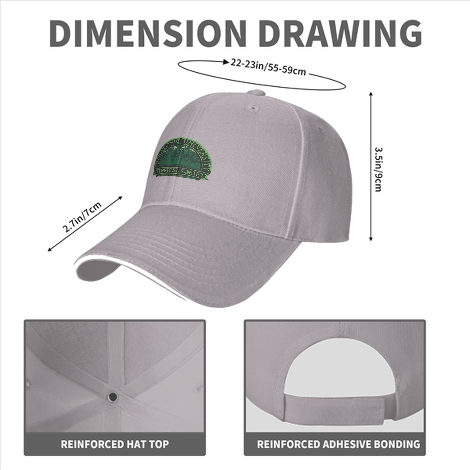 Miskatonic University Historical Society Print Black Baseball Cap