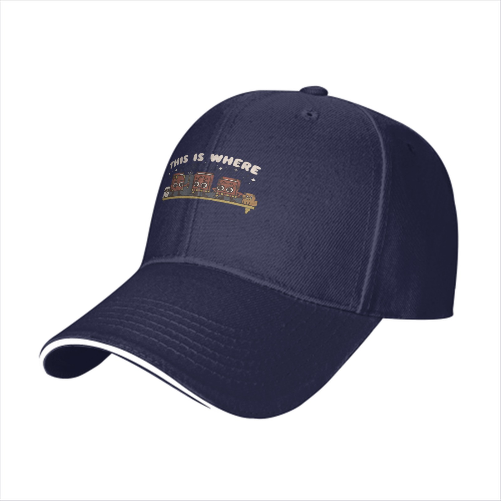 This Is Where Books Graphic Black Baseball Cap
