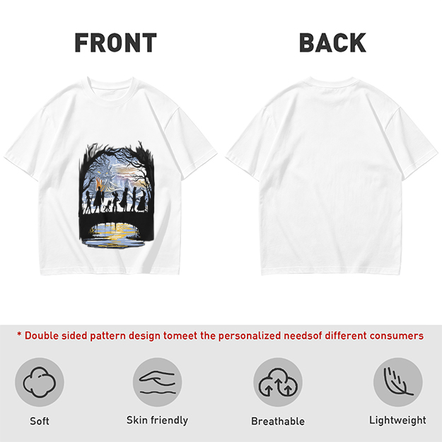 Olive T-Shirt With Fantasy Adventure Silhouette Art Print