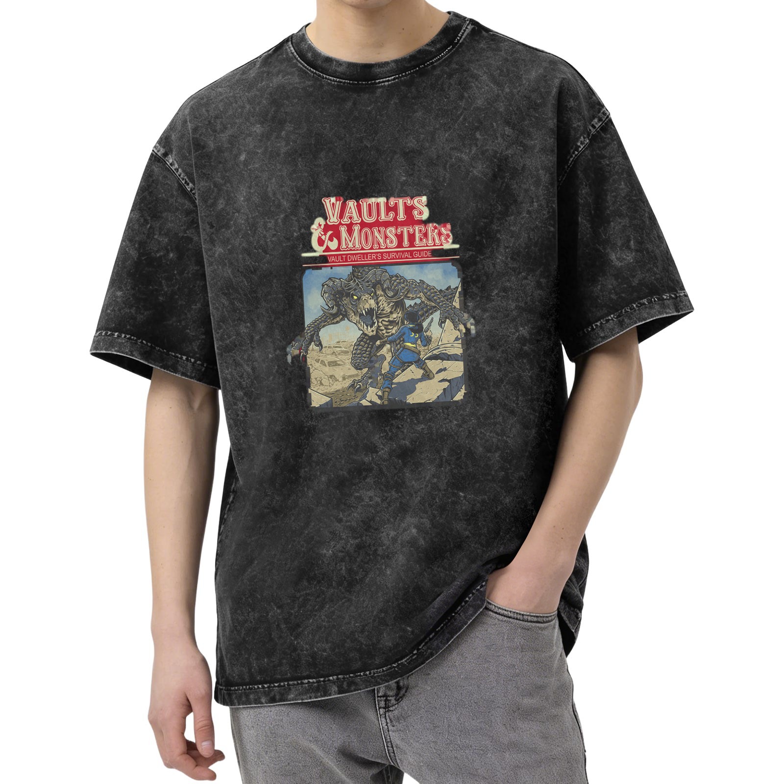 Fallout 'Vaults & Monsters' Acid Wash Oversized T-Shirt