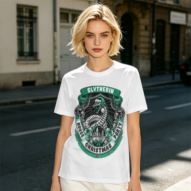 Slytherin House Christmas Party Themed Graphic T-Shirt