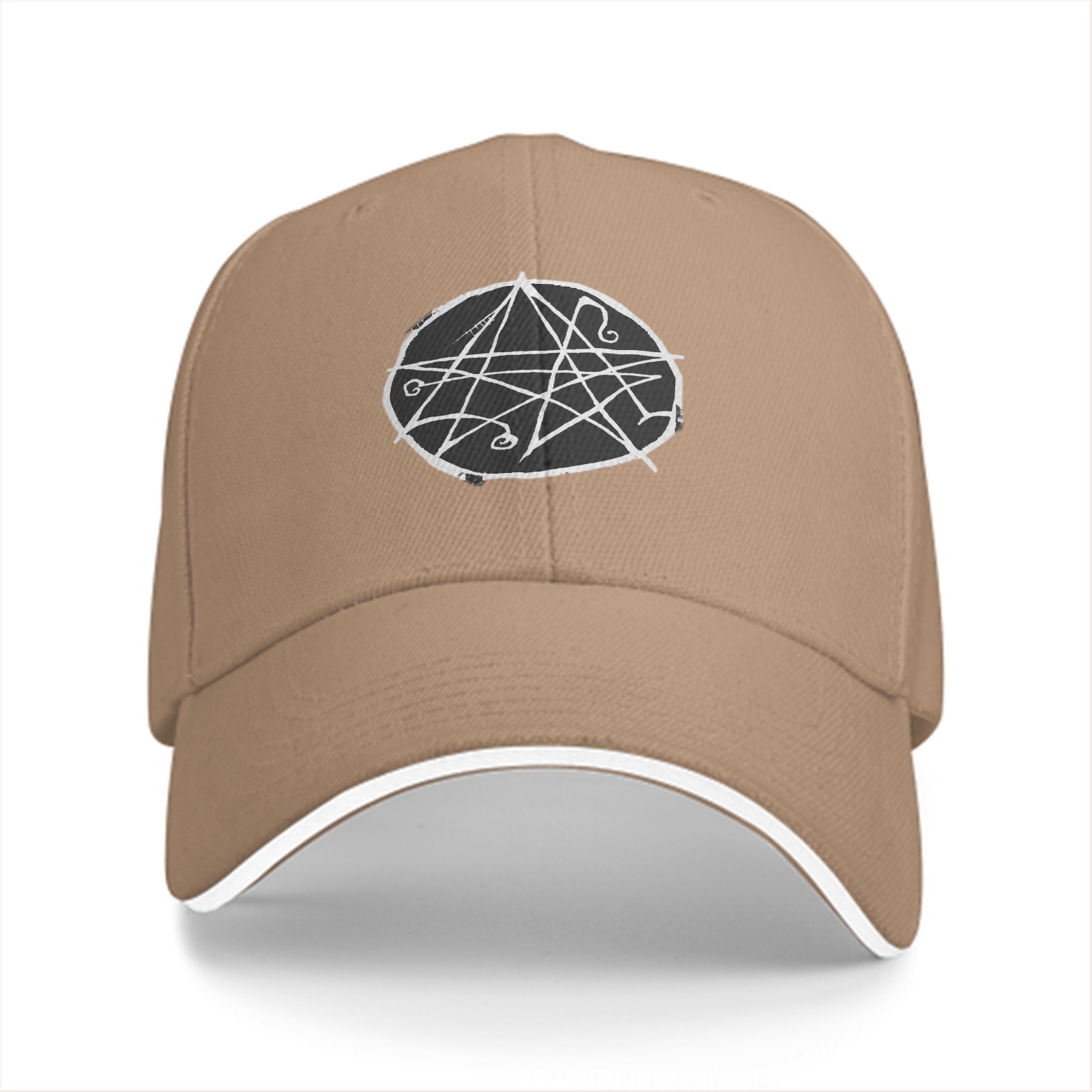 Black Baseball Cap With Occult Sigil Graphic Design