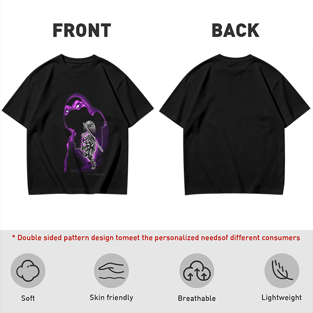 Olive T-Shirt With Purple Ninja Turtle Night Graphic Print