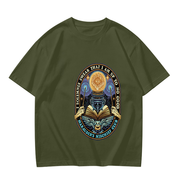 Marauder's Mischief Club Wizard Graphic Olive T-Shirt
