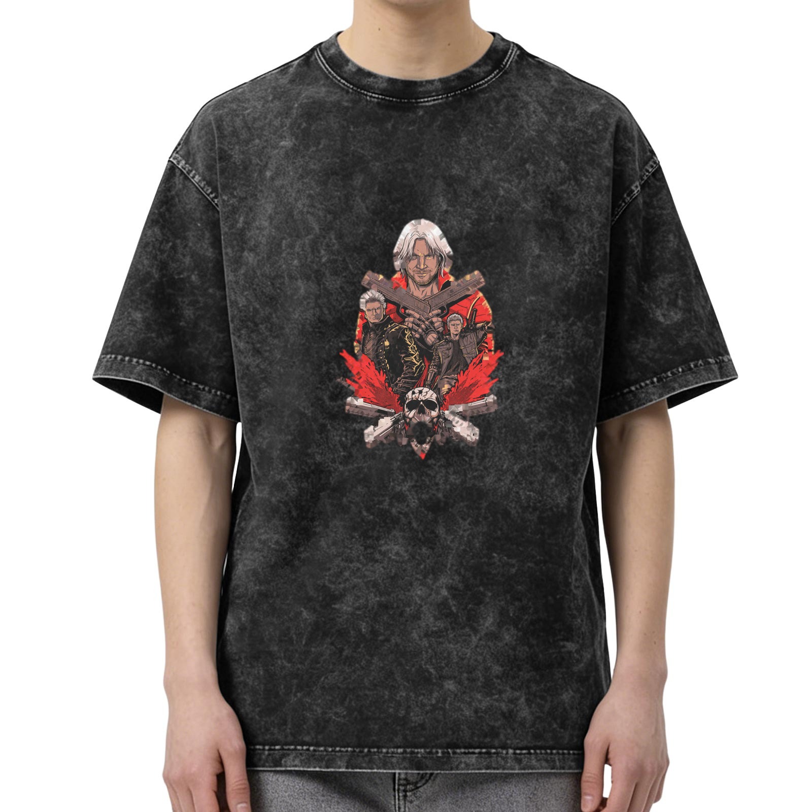 Devil May Cry Character Graphic Dark Wash T-Shirt
