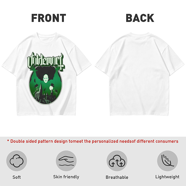 Olive T-shirt with Voldemort Dark Fantasy Graphic Print