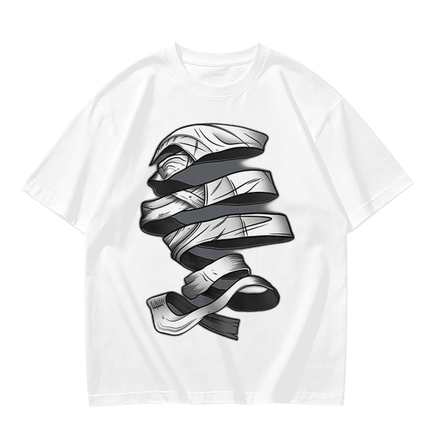 Olive T-Shirt With Twisted Bandage Graphic Print