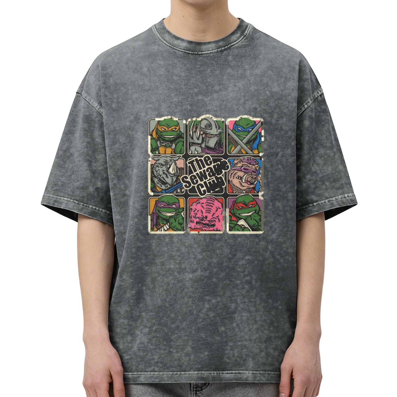 Vintage Teenage Mutant Ninja Turtles The Sewage Club Graphic T-Shirt