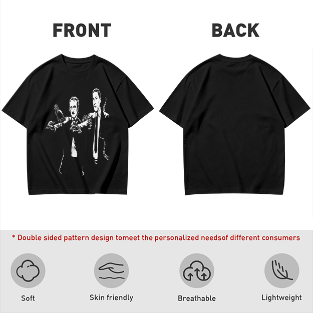 Olive T-shirt with Gothic author illustration print