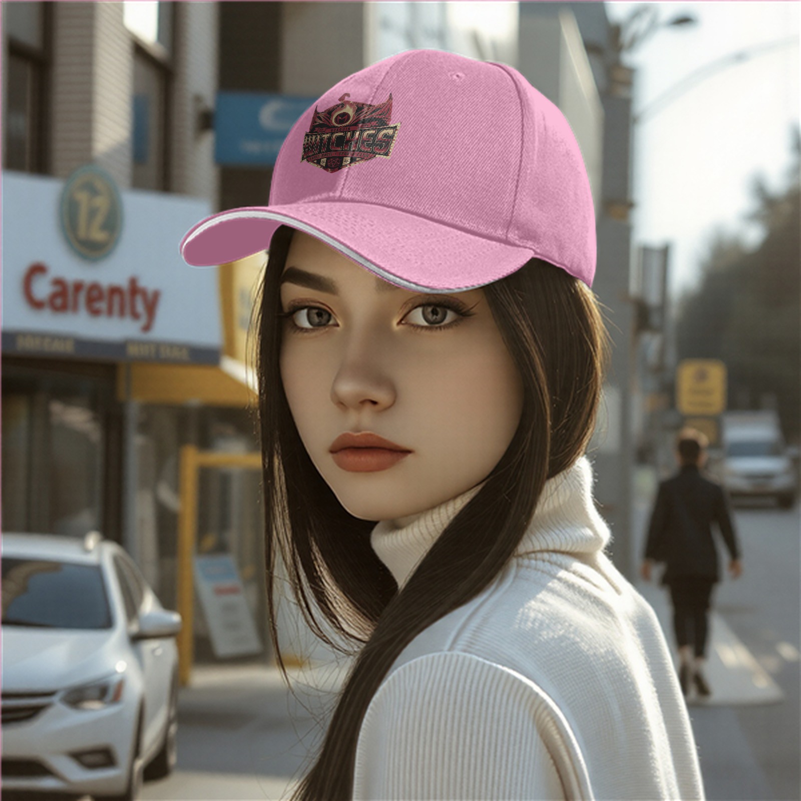 Black Baseball Cap With Witches Dark Magic Crest Graphic