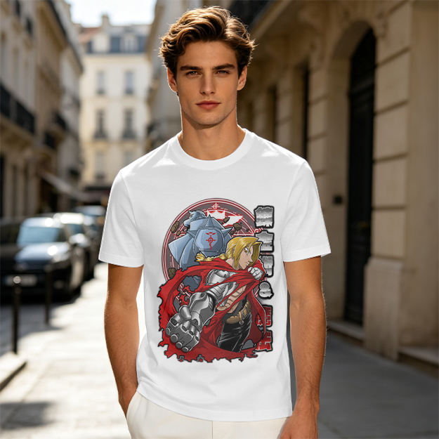 Fullmetal Alchemist Elric Brothers Graphic T-Shirt Design