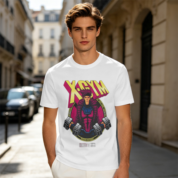 X-GYM Superhero Graphic Tee for Fitness Enthusiasts