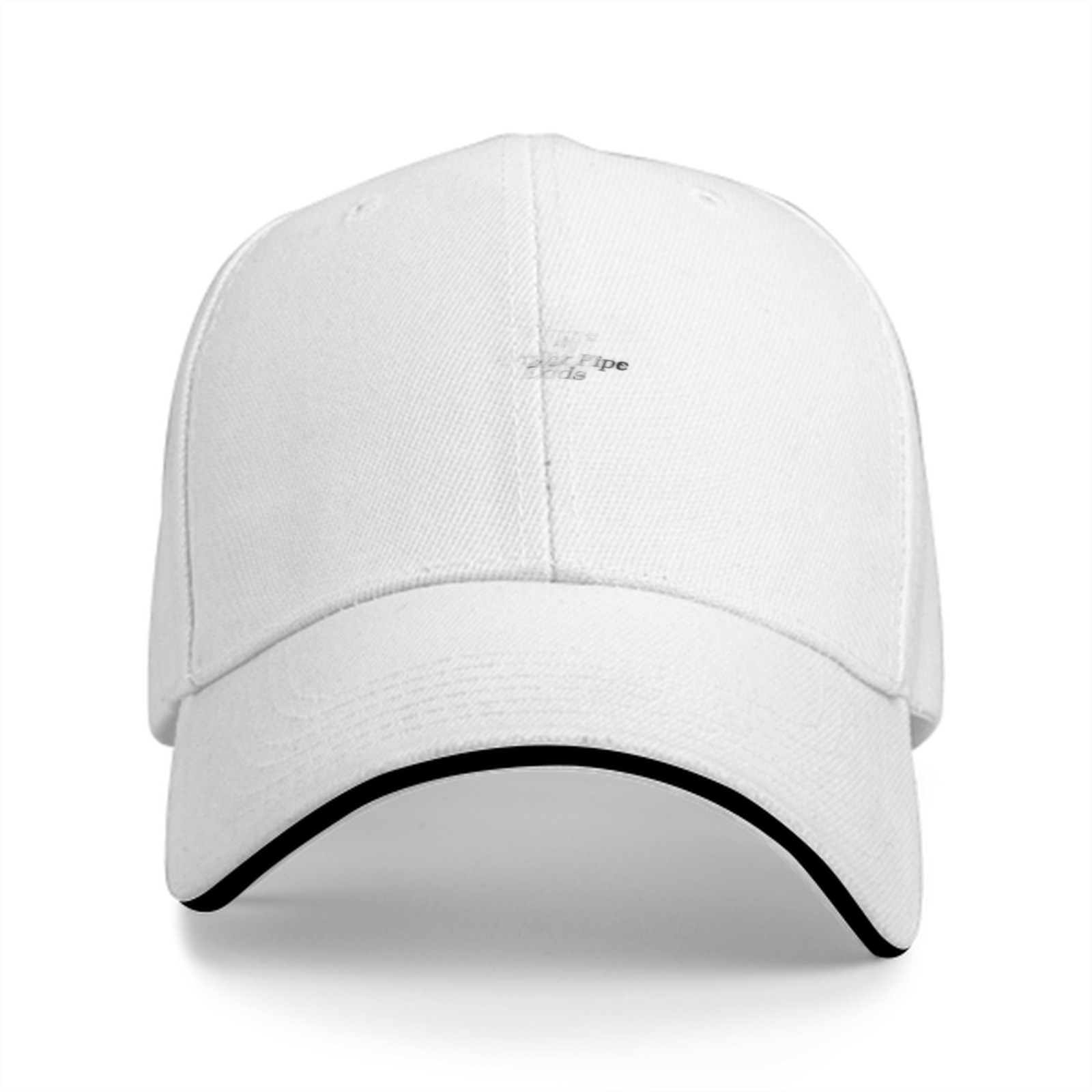Black Baseball Cap with White Trim Brim