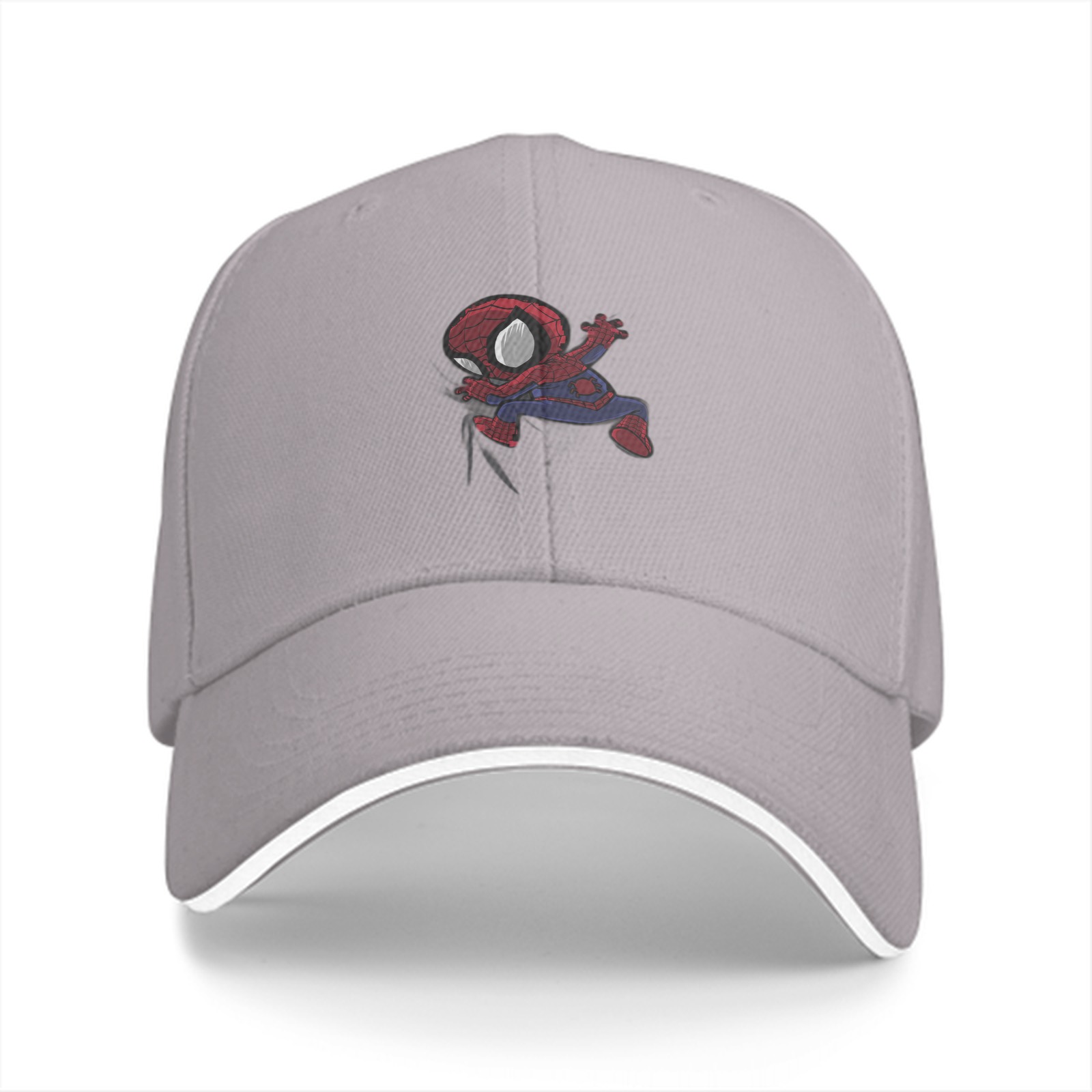 Black Baseball Cap with Chibi Spider-Man Graphic