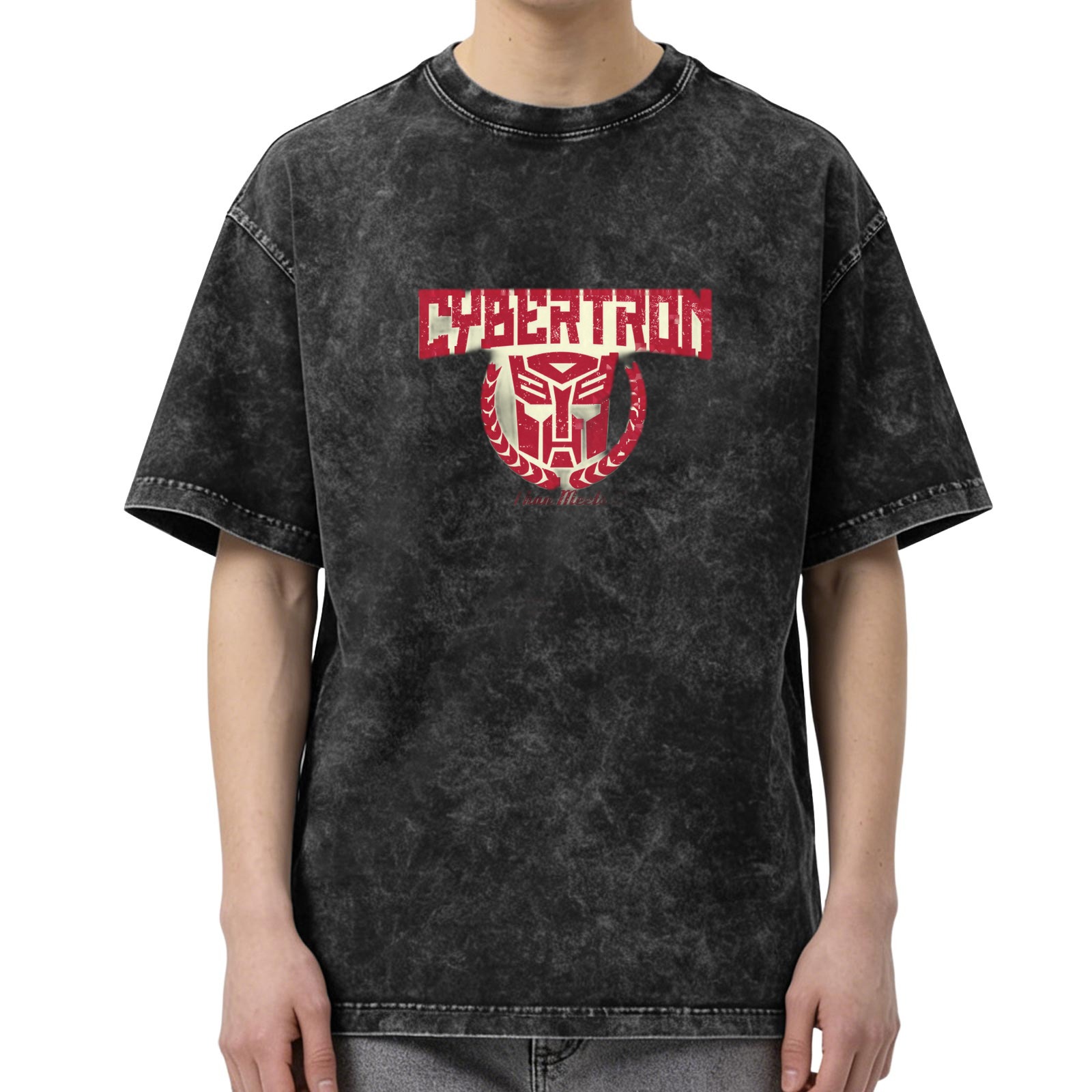 Cybertron Autobot Logo Vintage Wash Black T-Shirt