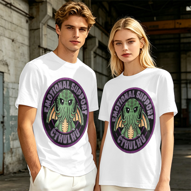 Emotional Support Cthulhu Graphic T-Shirt