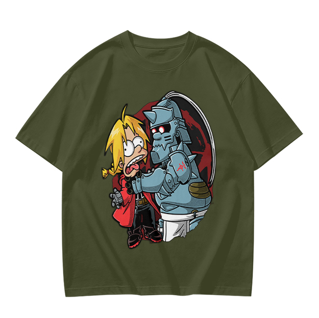 Fullmetal Alchemist Elric Brothers Cartoon Graphic T-Shirt