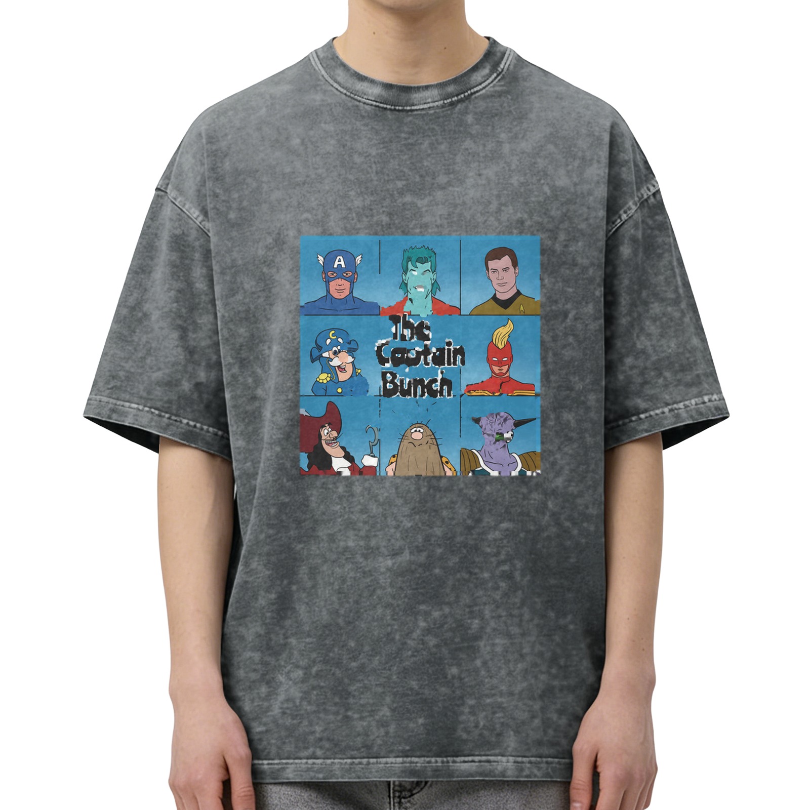 The Captain Bunch Graphic Stonewashed Black T-Shirt