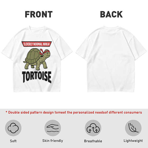Elderly Normal Ninja Tortoise Graphic Olive T-Shirt