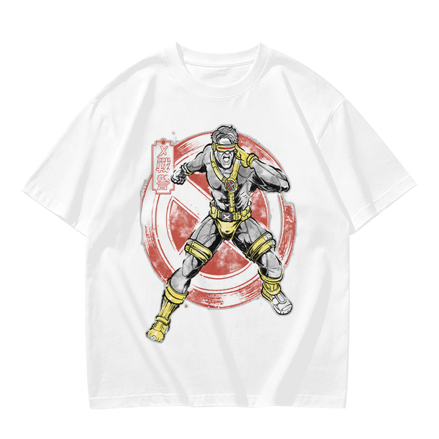 Olive T-shirt with Cyclops X-Men Superhero Graphic Print