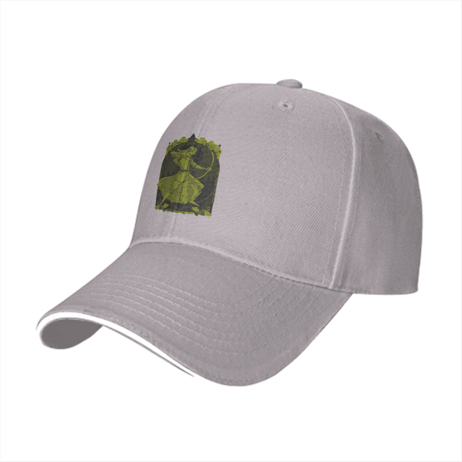 Black Baseball Cap With Archer Woman Graphic Print