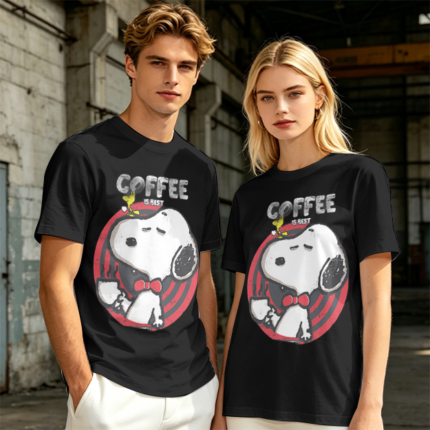 Olive Green Snoopy Coffee Is Best Graphic T-Shirt