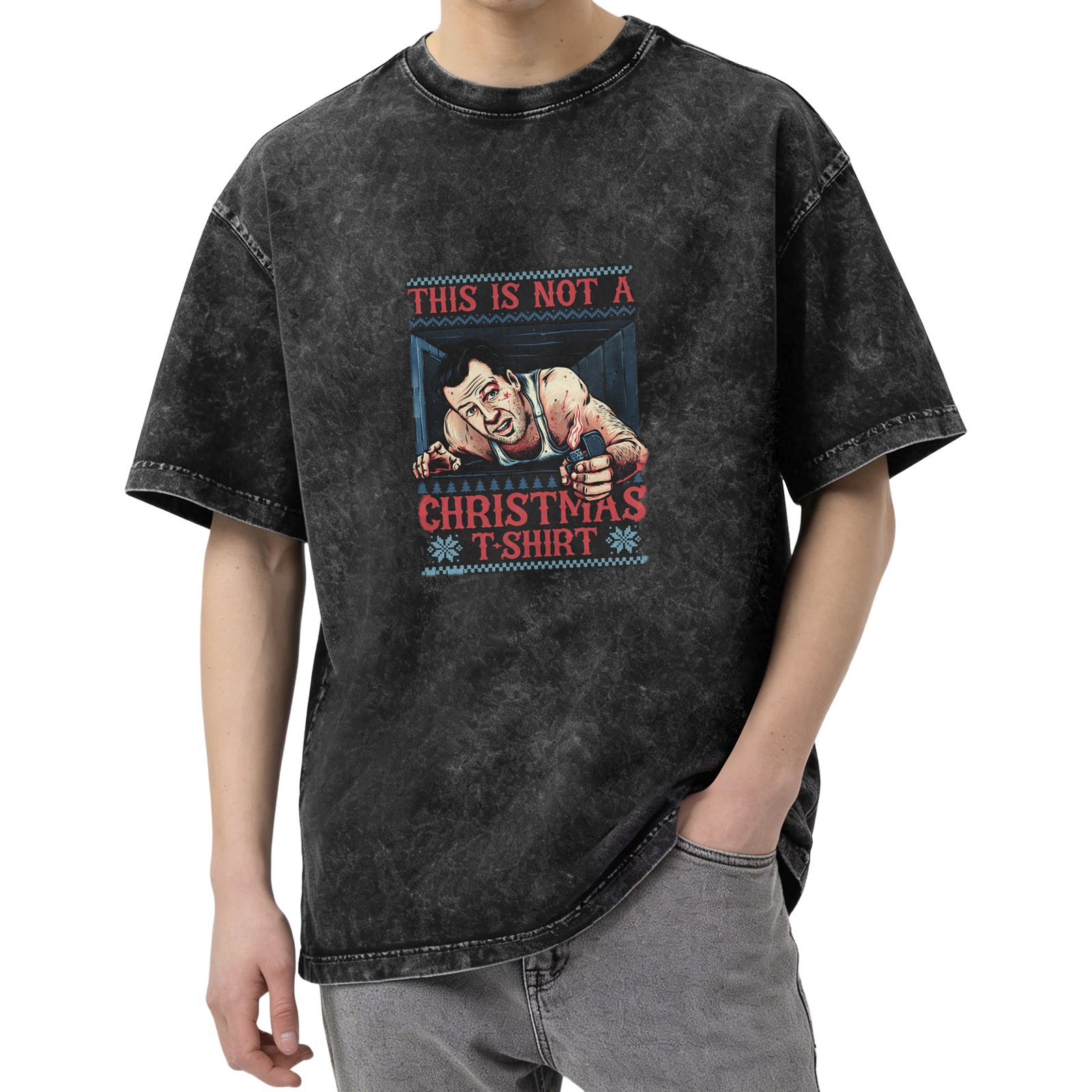 This Is Not A Christmas T-Shirt Die Hard Inspired Acid Wash Tee