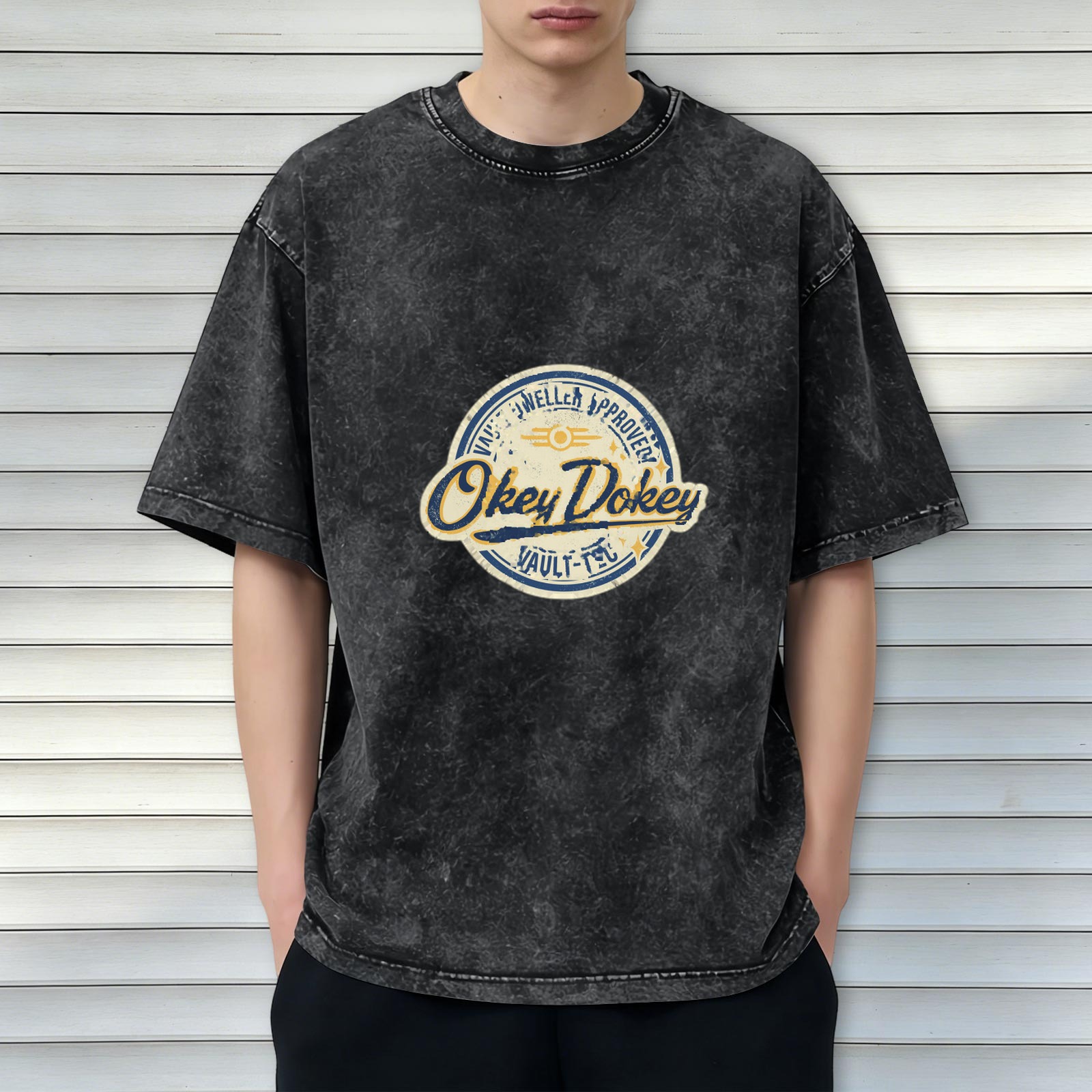 Okey Dokey Vault-Tec Graphic Stonewashed T-Shirt