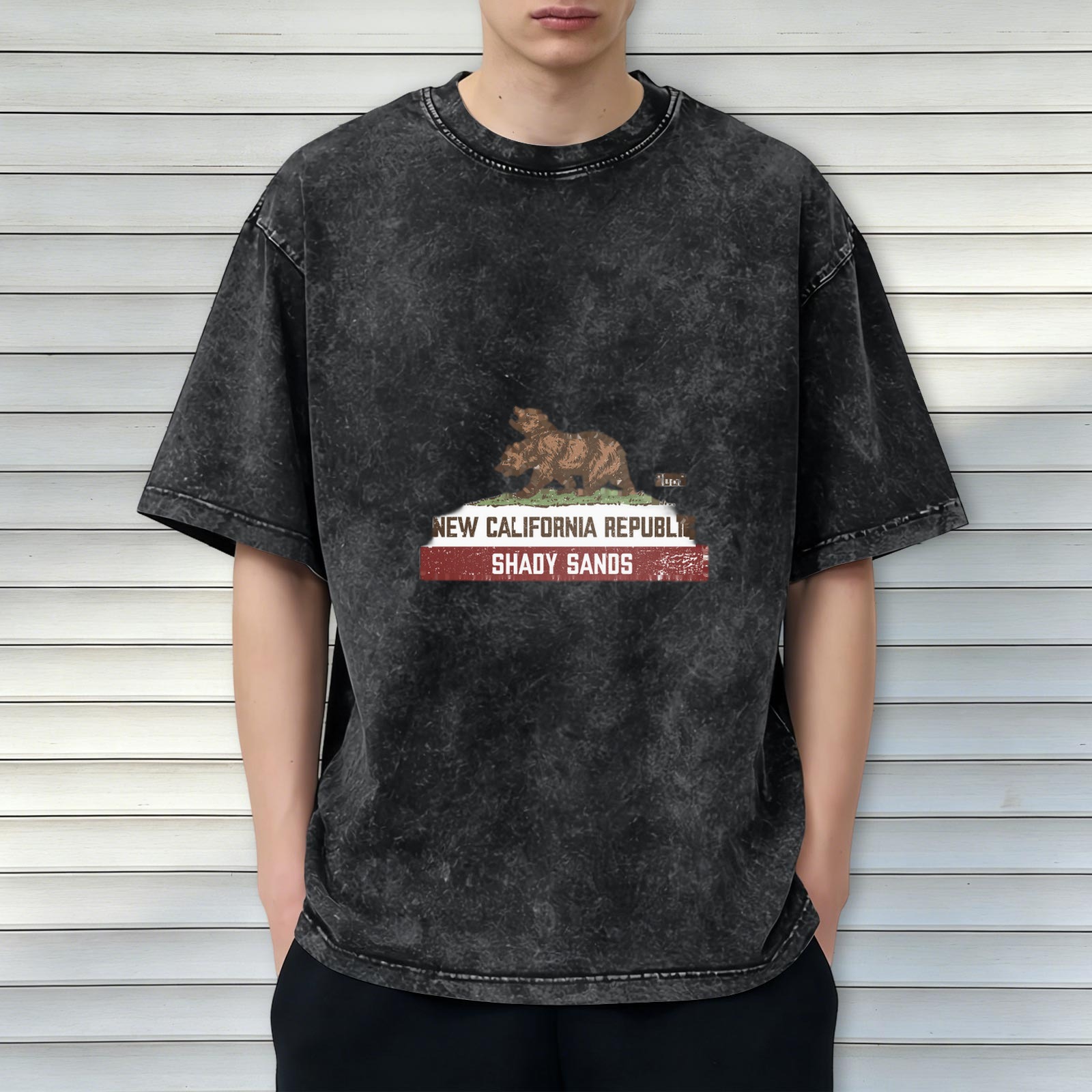 New California Republic Shady Sands Fallout Themed Vintage Wash T-Shirt