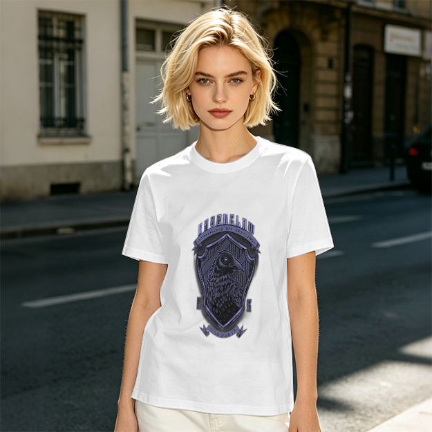 Olive Ravenclaw Crest Graphic T-Shirt
