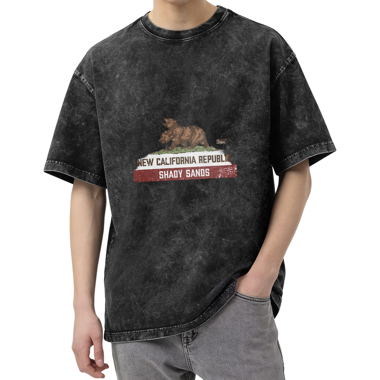 New California Republic Shady Sands Fallout Themed Vintage Wash T-Shirt