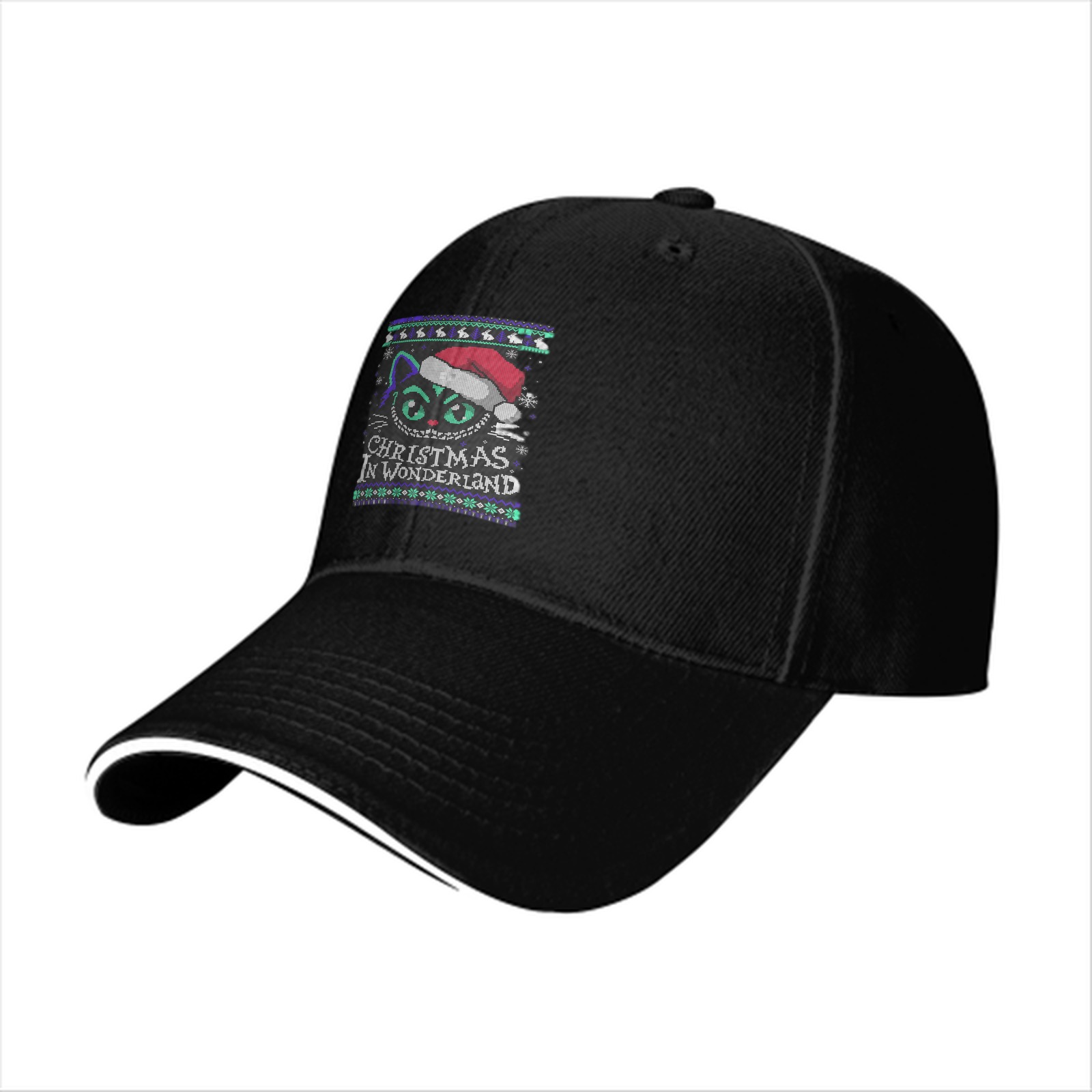 Christmas In Wonderland Cat Santa Hat Baseball Cap