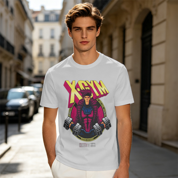X-GYM Superhero Graphic Tee for Fitness Enthusiasts