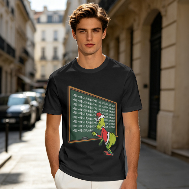 Grinch I Will Not Steal Christmas Chalkboard T-Shirt