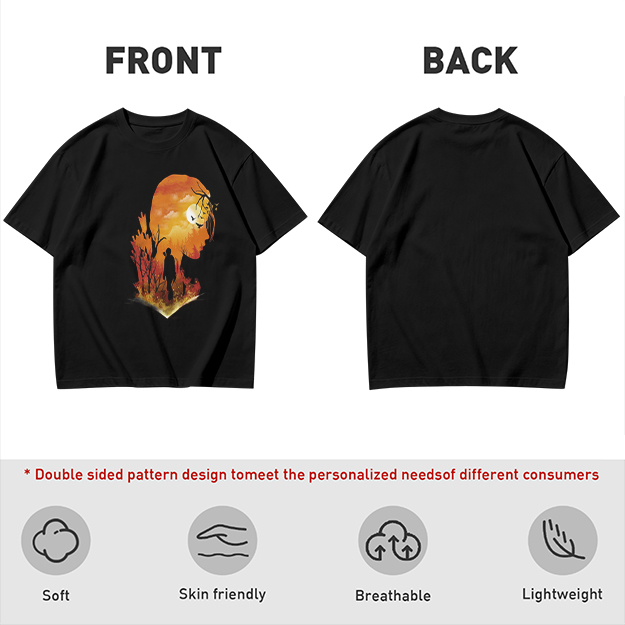 Olive T-Shirt with Sunset Lion Silhouette Graphic Print