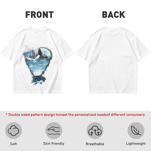 Olive T-Shirt With Magical Castle Owl Night Sky Graphic