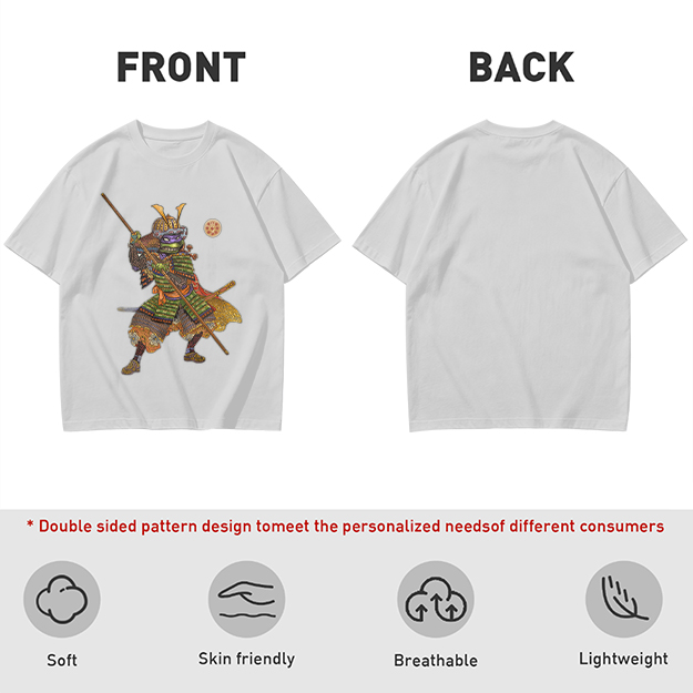 Olive T-Shirt Featuring Samurai Teenage Mutant Ninja Turtle Art