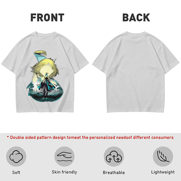 Olive T-Shirt With Chibi Wizard Anime Character Print