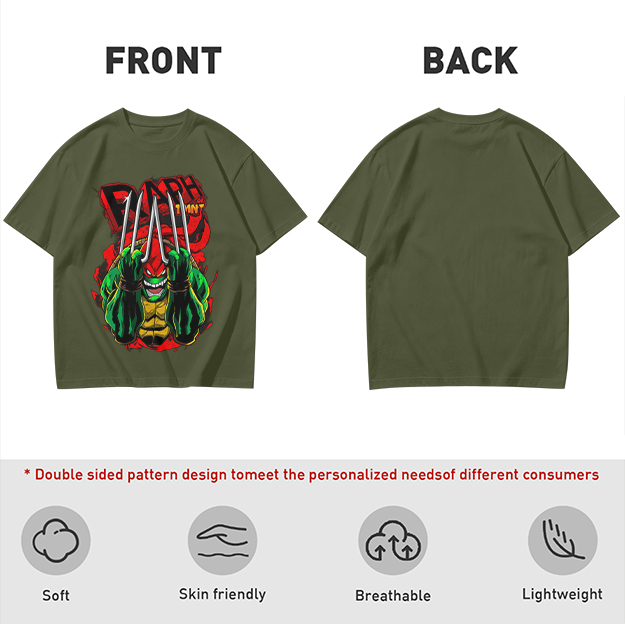 Olive Green Teenage Mutant Ninja Turtles Raphael Graphic T-Shirt