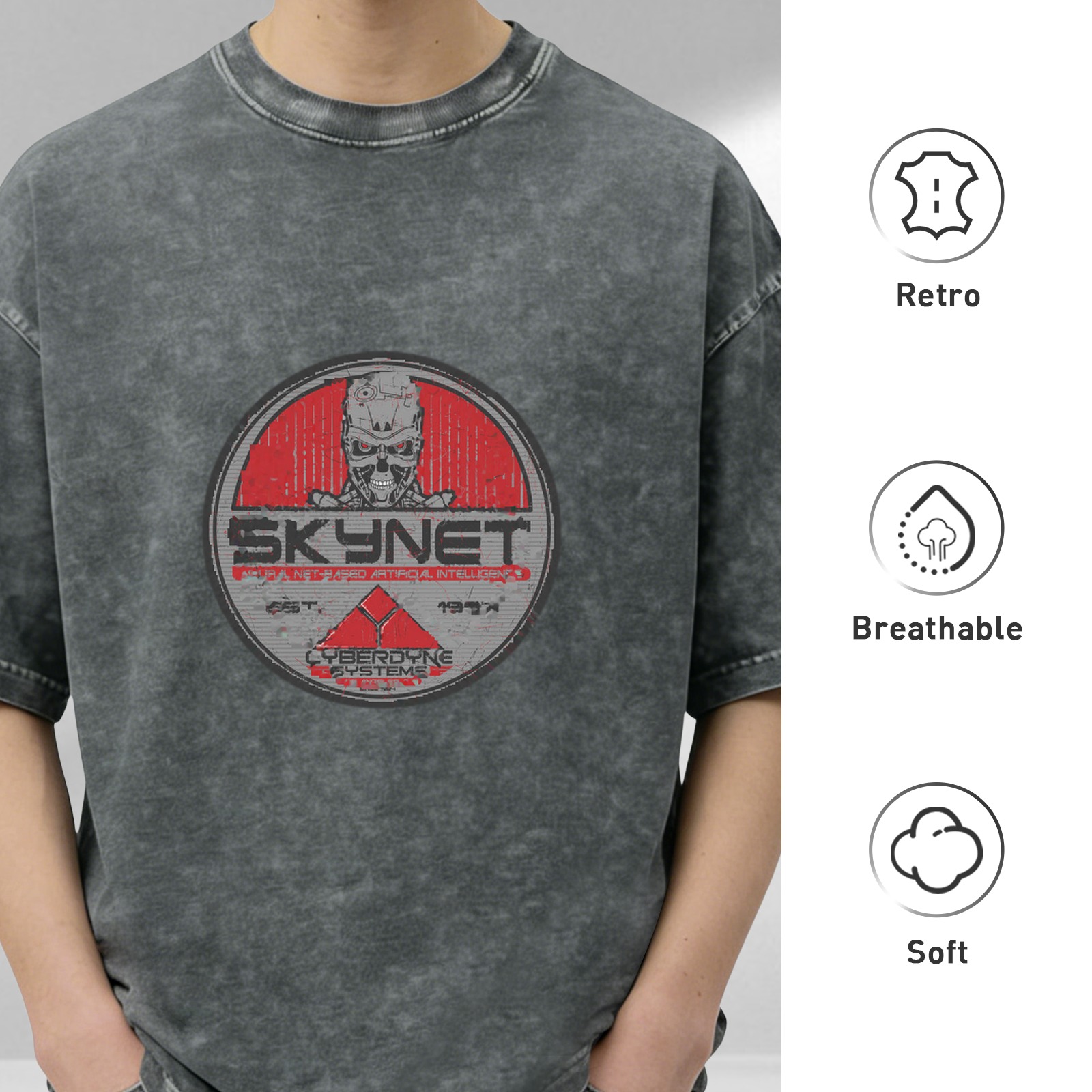 Skynet Cyberdyne Systems Graphic Stonewashed T-Shirt