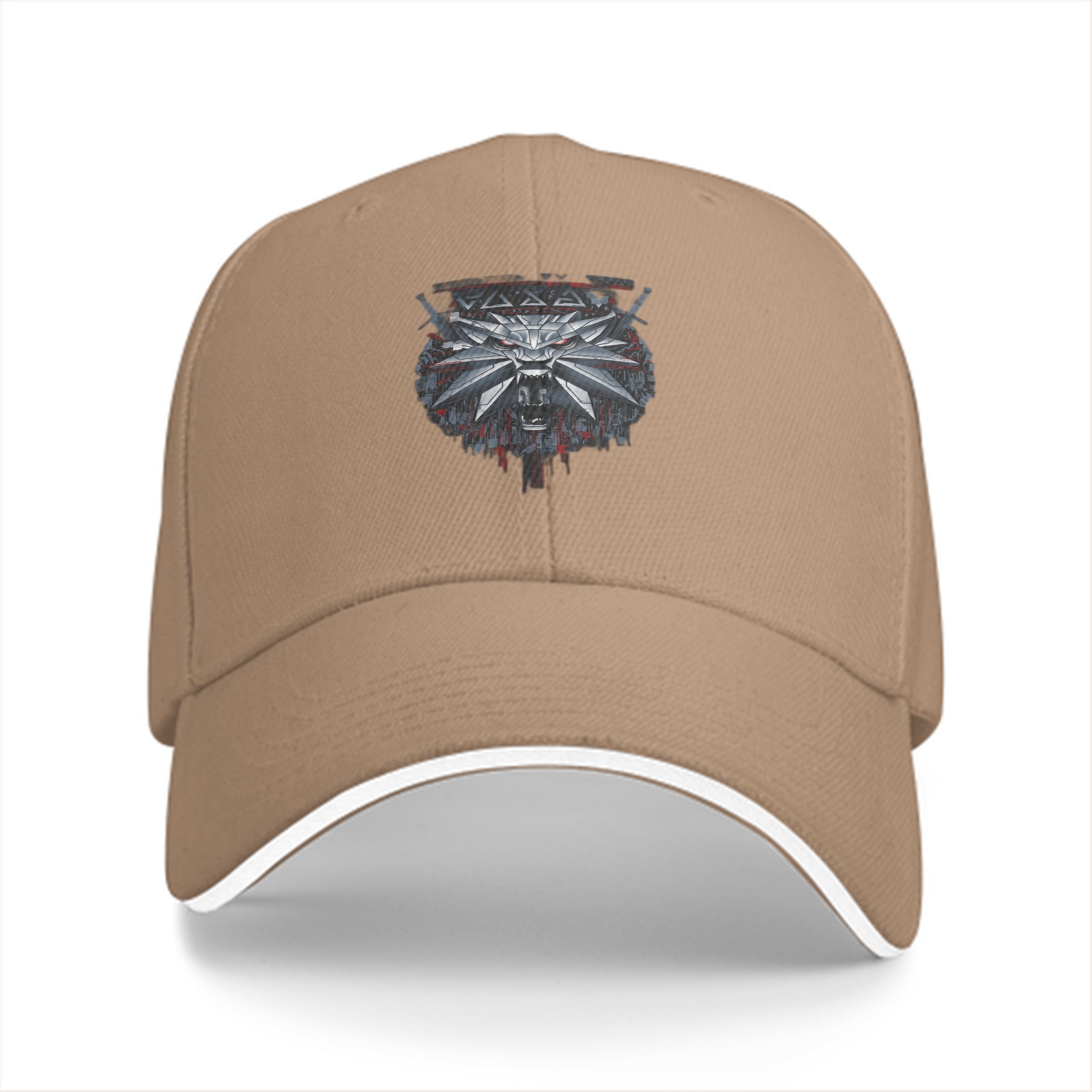 Black Baseball Cap With Witcher Wolf Medallion Graphic