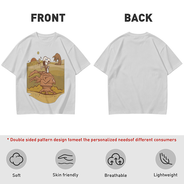 Olive T-Shirt With Desert Alien Dog Graphic Print